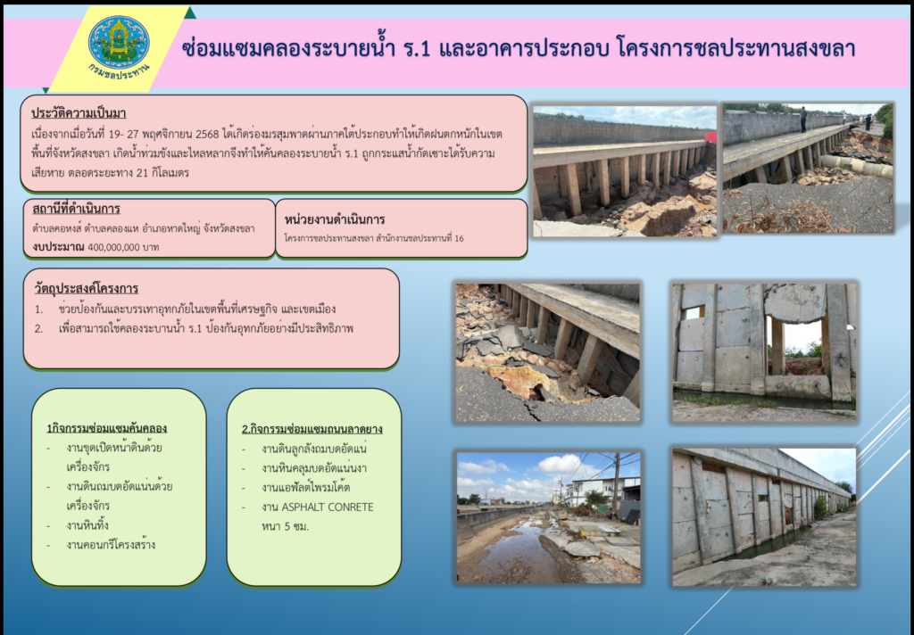 กางแผนชลประทาน ฟื้นคลอง ร.1 “หัวใจระบายน้ำหาดใหญ่” 2 IMG 2790
